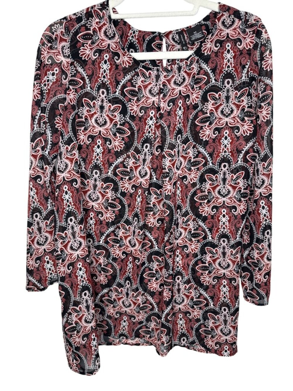 New Directions Womens Floral Blouse Size M Boho Cottagecore Peasant Top